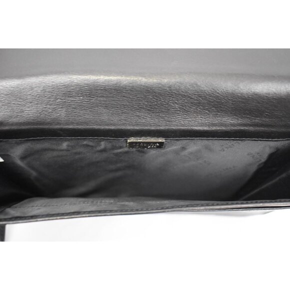 Vintage Perlina Soft Black Leather Crossbody Organizer Wallet Purse All-In-One - Picture 12 of 14